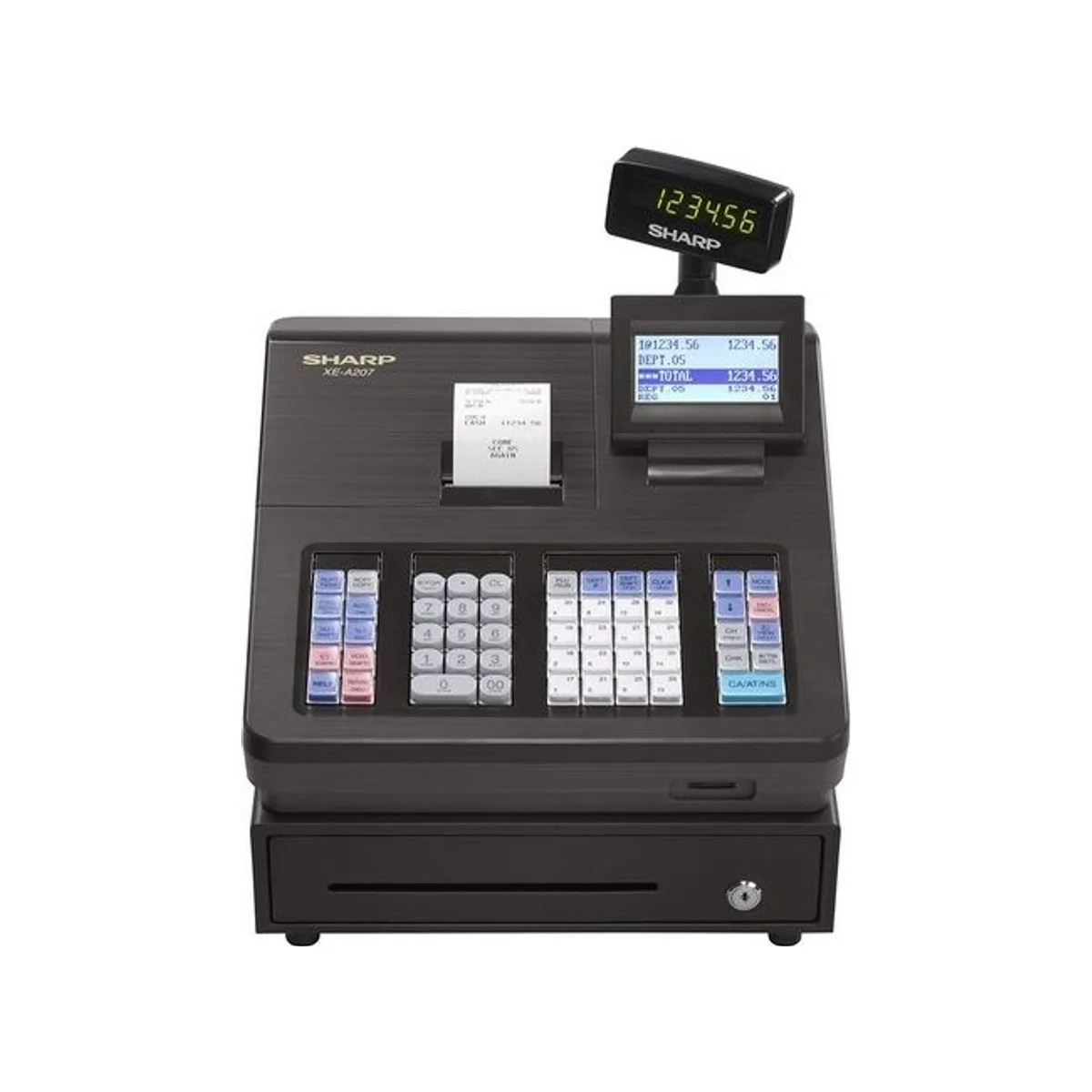 SHARP XE-A207B Cash Register with Menu Based Control System (2500 PLU, 99 Depts, SD Card) - XE-A207B