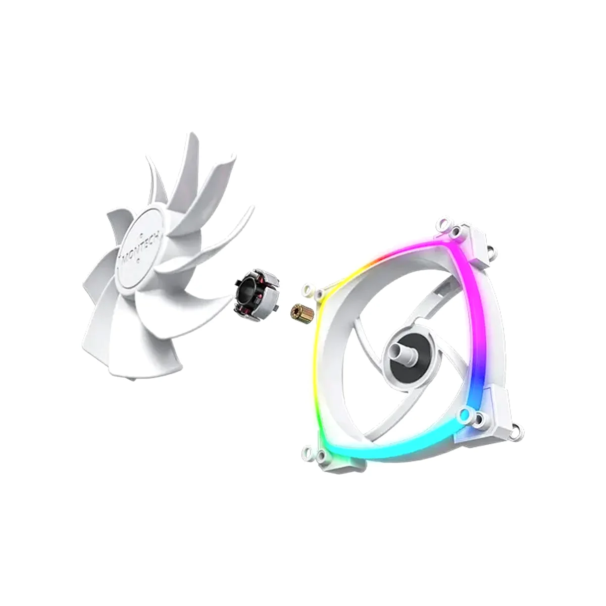 Montech RX120 PWM ARGB Ultra Durable Triple Pack Fan - White - RX120-PWM-White view 4