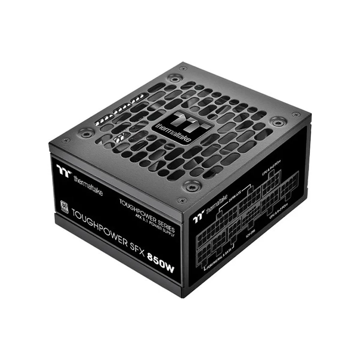 Thermaltake Toughpower SFX 850W 80 PLUS TT Platinum ATX Power Supply - Black - PS-STP-0850FNFAPK-1 view 2