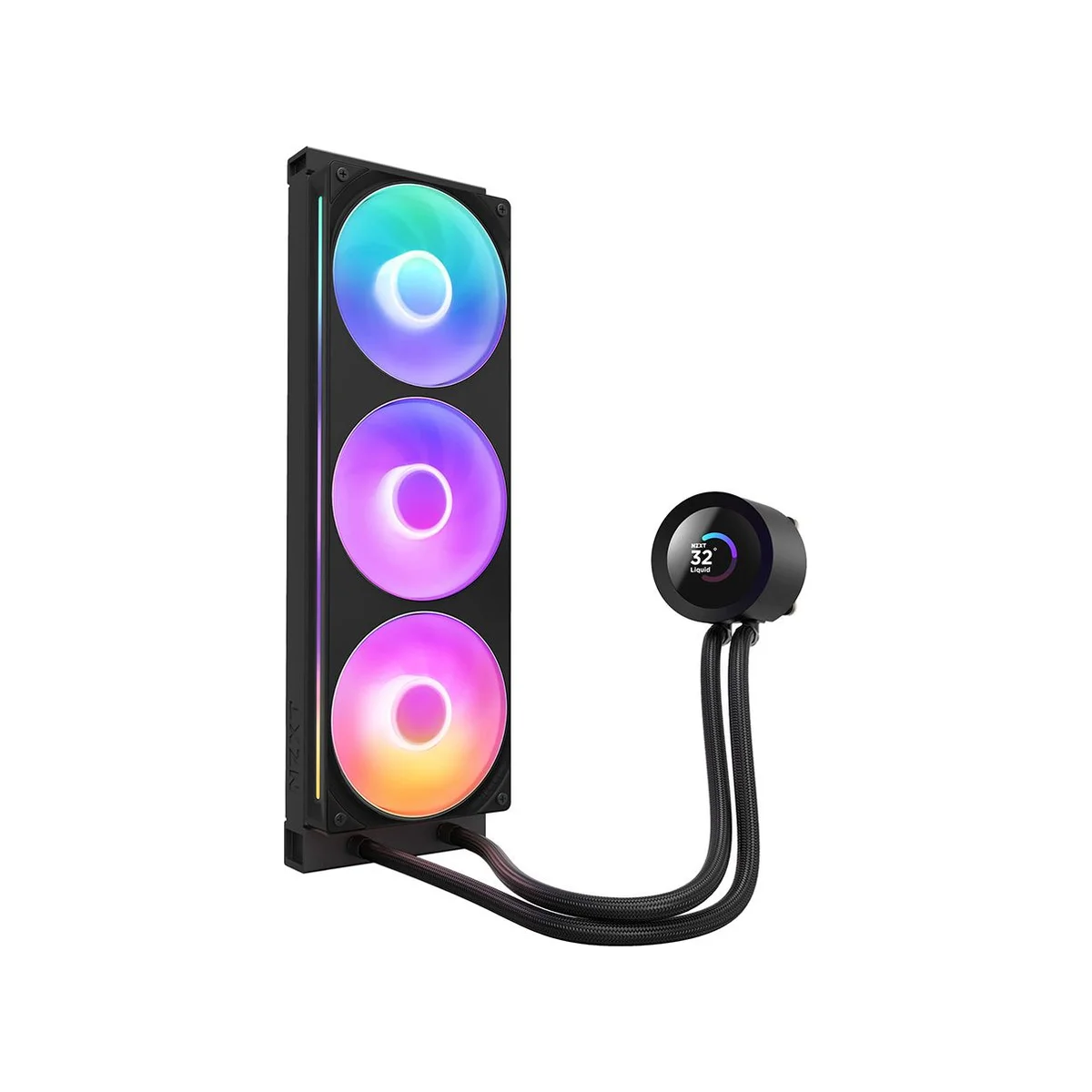 NZXT Kraken Plus ARGB AIO CPU Liquid Cooler (360mm, Black, LCD Display, RGB Fans) - RL-KR360-B2-ME view 2
