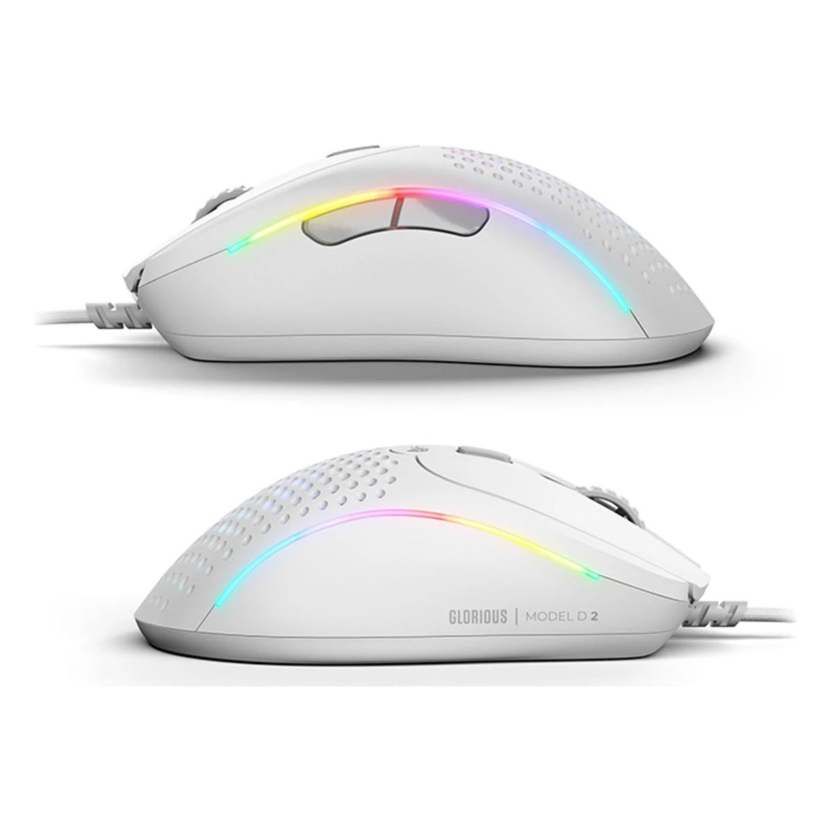 Glorious Model D 2 Wired Optical RGB Gaming Mouse - White (26K DPI, 1000Hz Polling, 80M Clicks) - GLO-MS-DV2-MW view 2