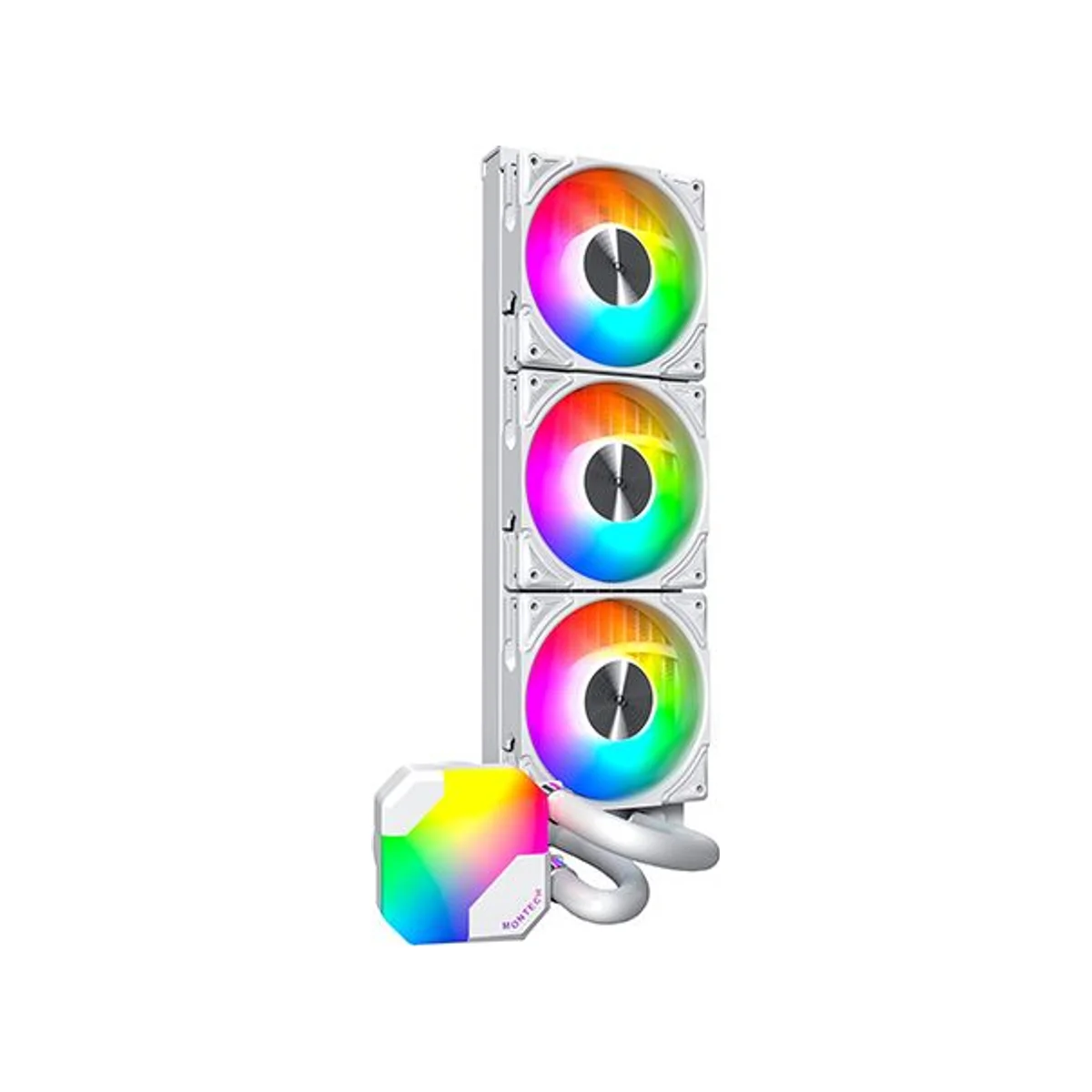 MONTECH HyperFlow ARGB 360 AIO CPU Liquid Cooler - White (360mm, ARGB, 2200 RPM) - 4710562743821 view 2