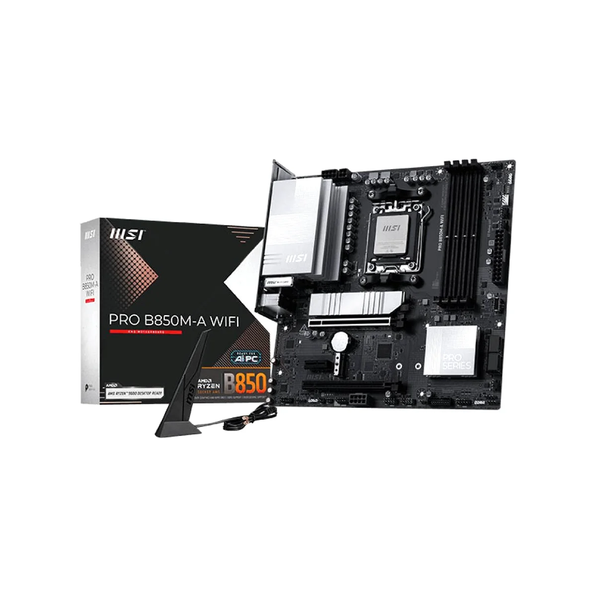 MSI PRO B850M-A WIFI mATX AM5 DDR5 Motherboard - Black - 911-7E66-002