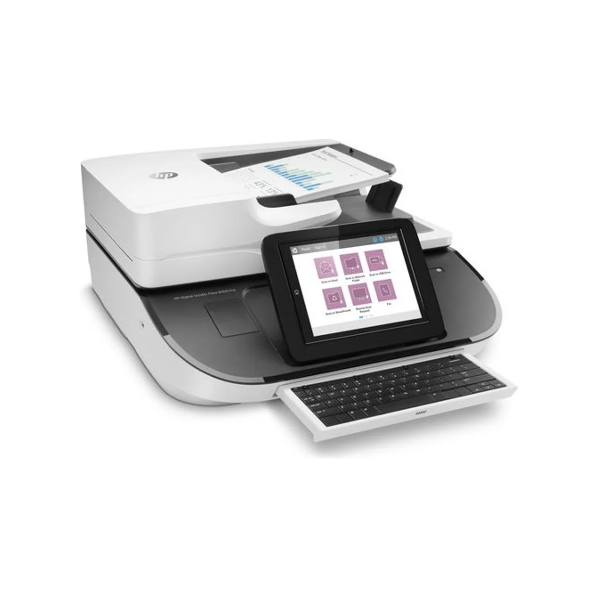 HP Digital Sender Flow 8500 fn2 Document Capture Workstation - White | Document Scanner (600 dpi, 100 ppm, 200 ipm, 24-bit) - L2762A view 9