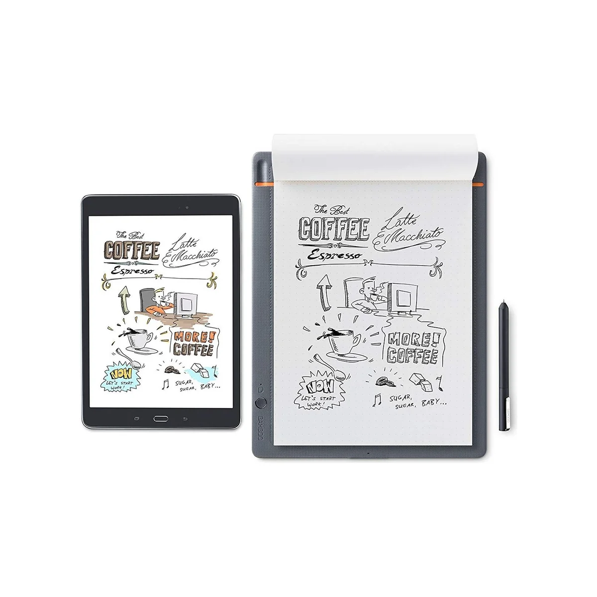 Wacom Bamboo Slate Smartpad - Large | Medium Grey with Orange Accent | A4/Letter Size - CDS-810S view 3