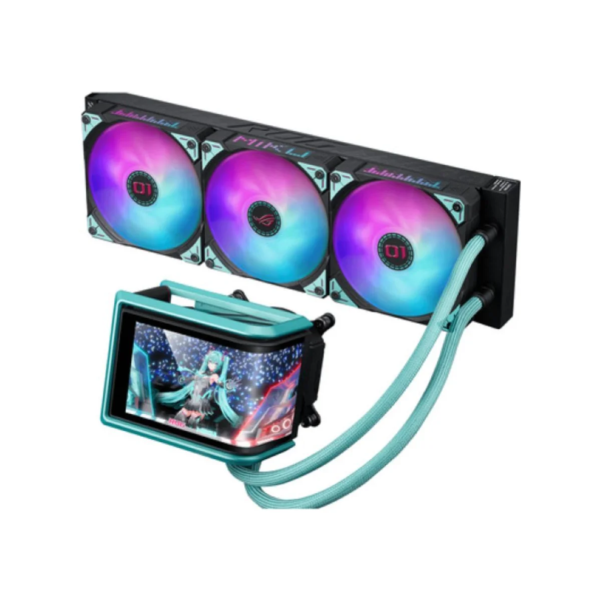 ASUS ROG RYUO IV 360 ARGB Hatsune Miku Edition AIO CPU Liquid Cooler - Black - 90RC01P1-B0EAY0 view 2