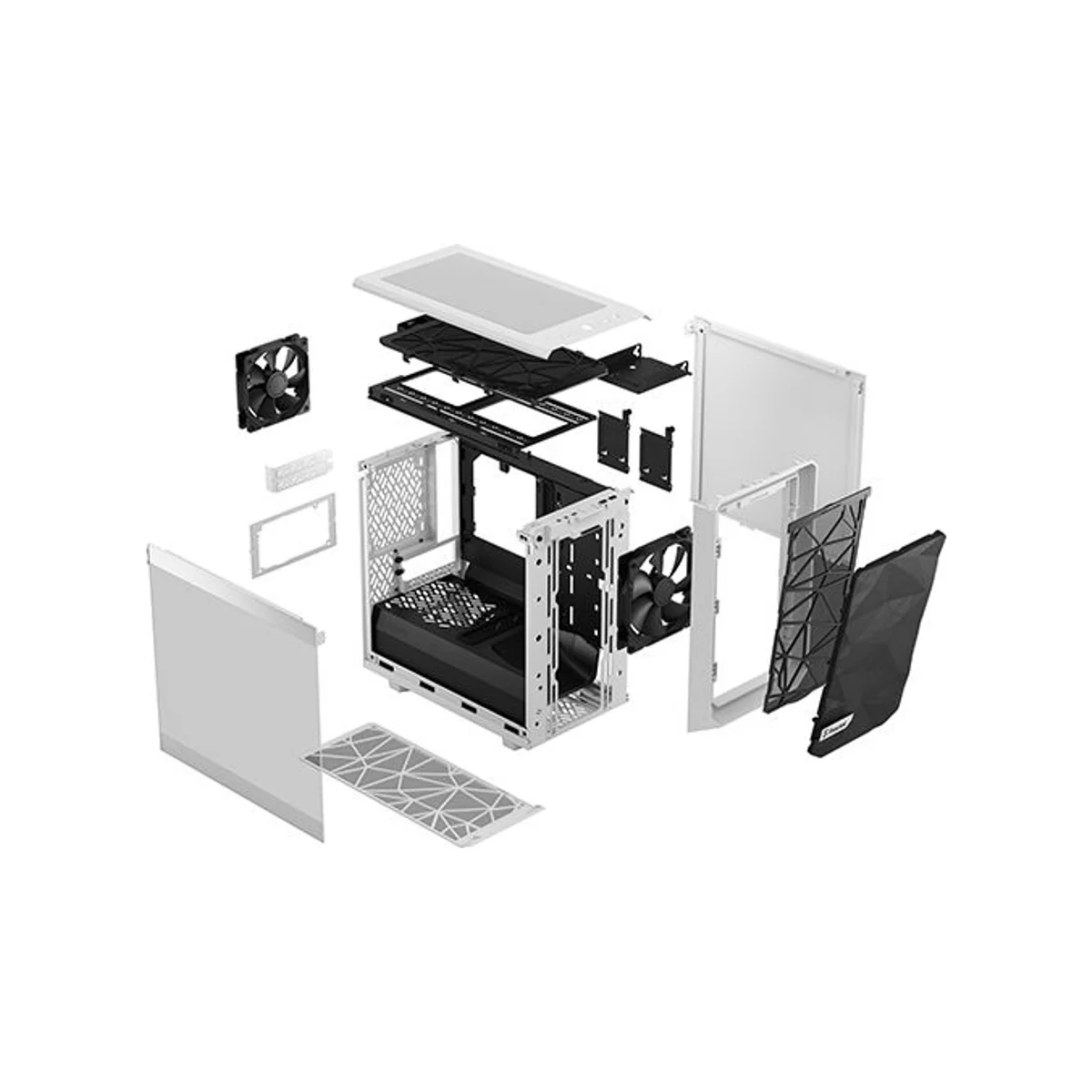 Fractal Meshify 2 Nano White TG Clear Tint Mini-ITX Computer Case (White, Tempered Glass) - FD-C-MES2N-02 view 9
