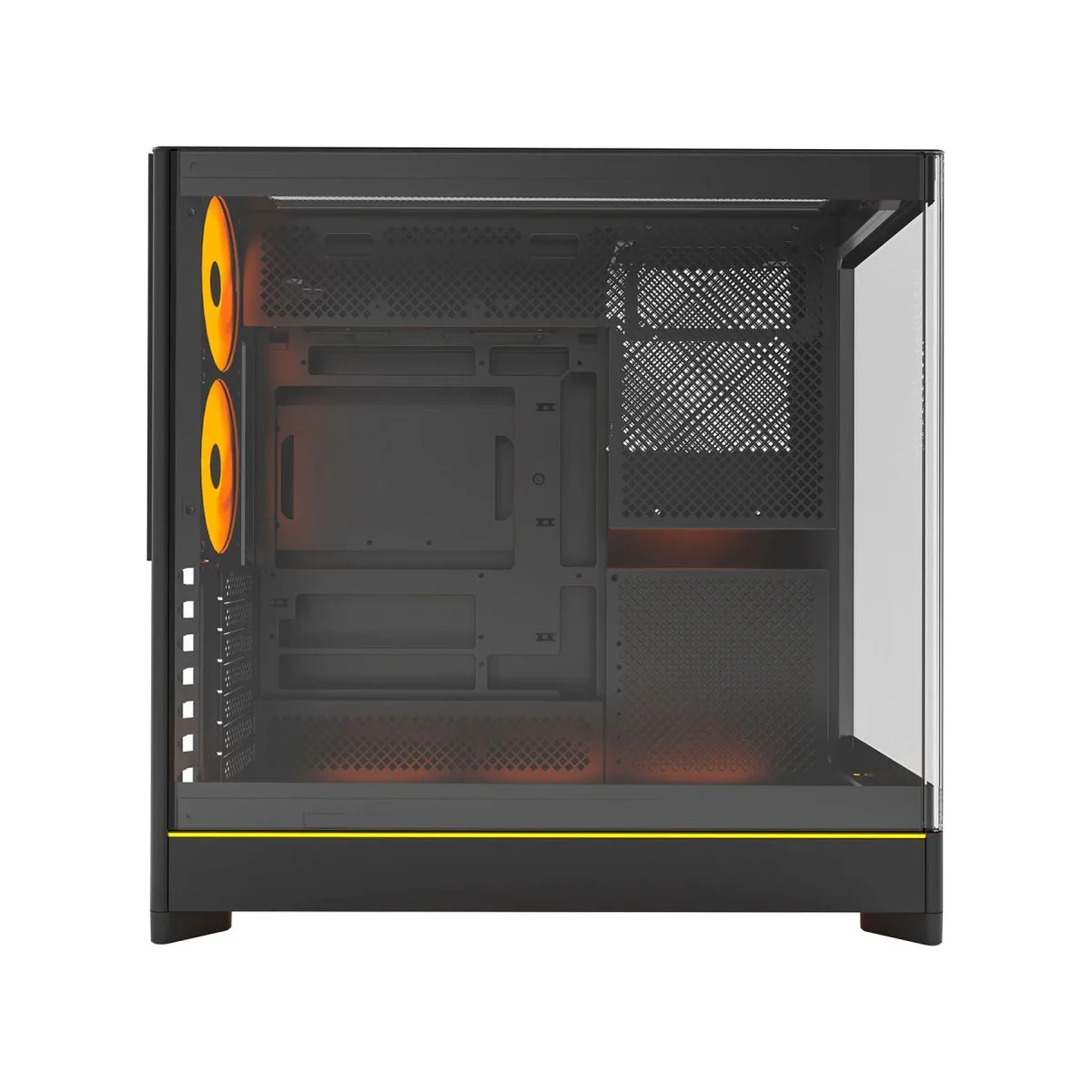 Montech HS02 PRO Tempered Glass ARGB Dual-chamber Mid-Tower Gaming Case - Black - HS02-PRO-B view 3