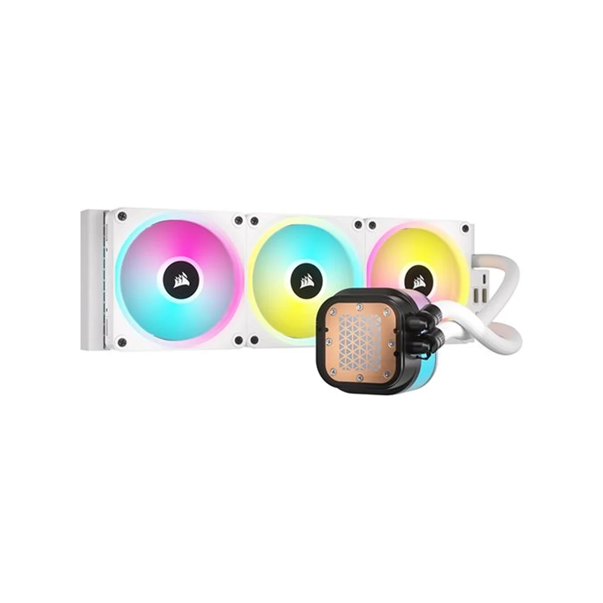 Corsair iCUE LINK H150i LCD CPU Liquid Cooler - White (360mm Radiator, QX120 RGB Fans, 2.1" LCD Display) - CW-9061010-WW view 4