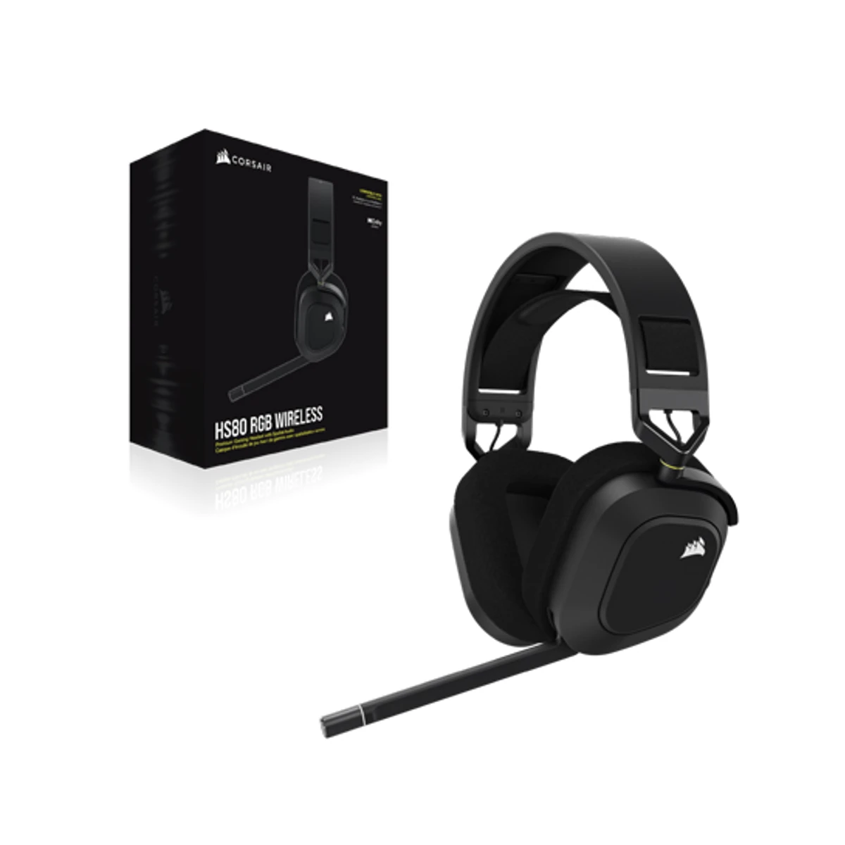 Corsair HS80 RGB Wireless Premium Gaming Headset with Spatial Audio - Carbon | CA-9011235-NA view 2