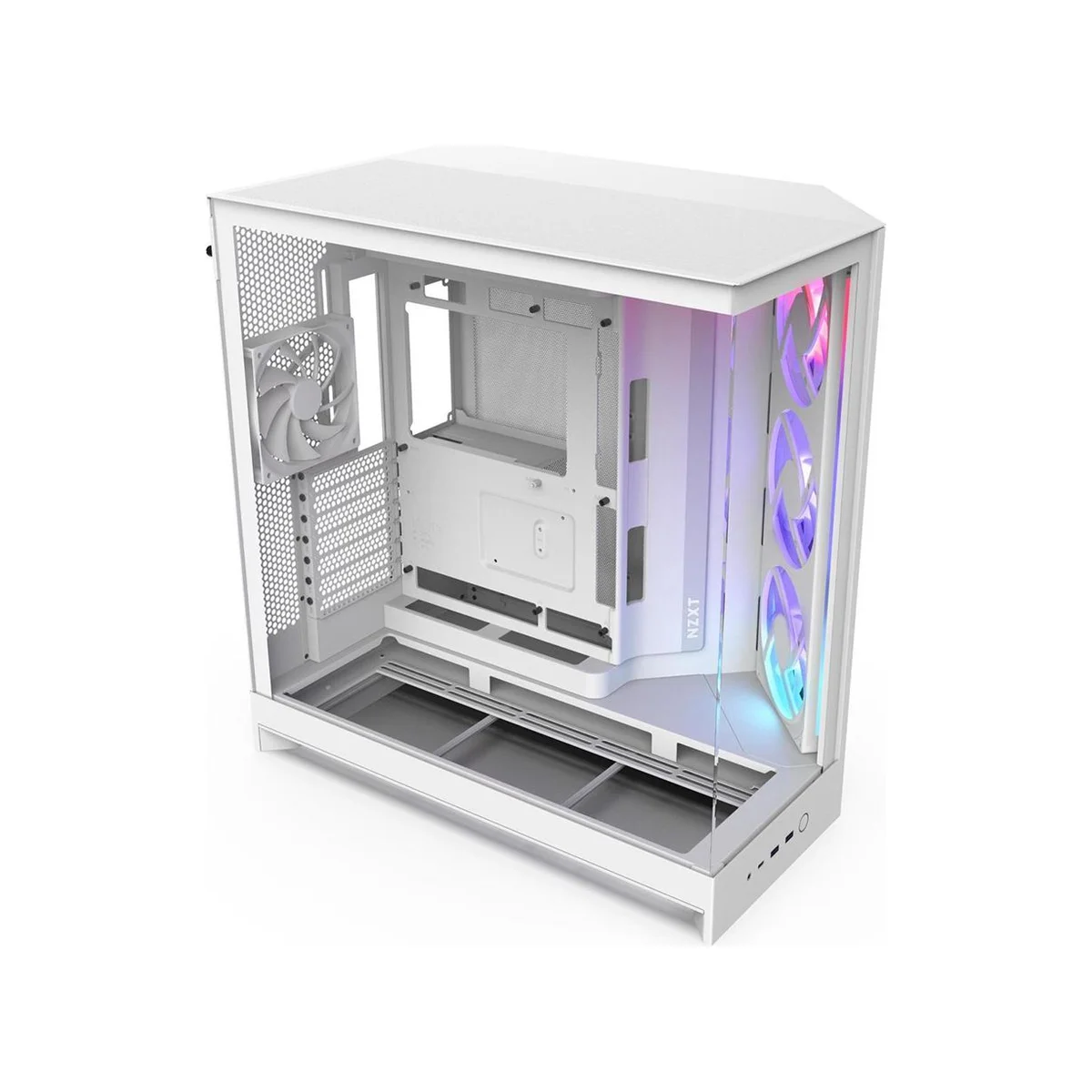 NZXT H9 Flow RGB (2025) Dual-Chamber ATX Mid Tower Gaming Case – White | CM-H92FW-R1