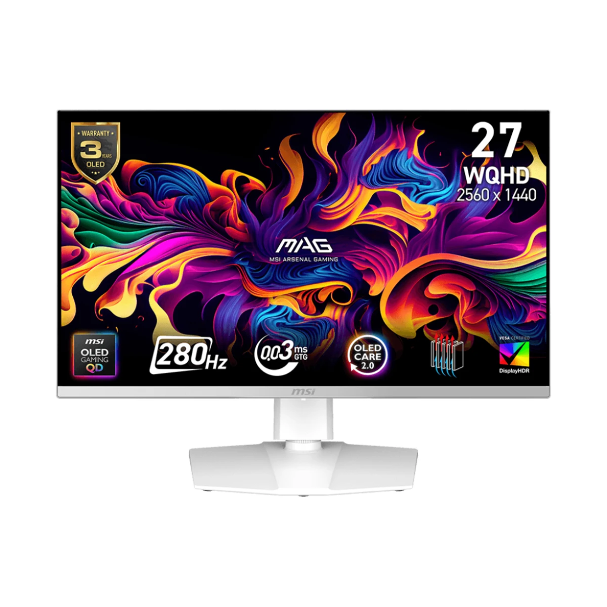 MSI MPG 272QPW QD-OLED X28 27" 280Hz 0.03ms Gaming Monitor - White - 9S6-3CD79A-040
