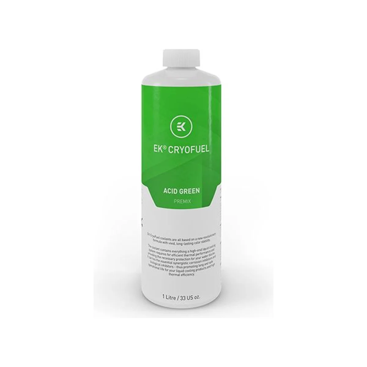 EKWB EK-CryoFuel Acid Green Premix Water Cooling Fluid (1000ml, UV Reactive, Biodegradable) - 3831109813294