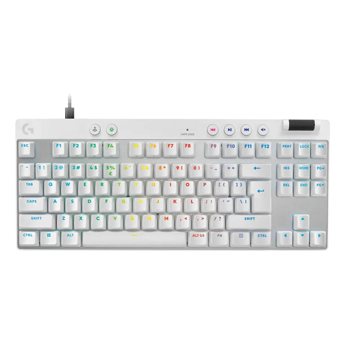 Logitech PRO X TKL RAPID Wired LED Gaming Keyboards - White | 920-013242