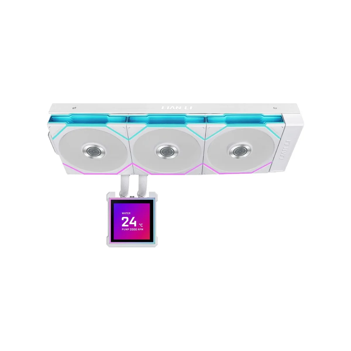 Lian Li HydroShift II LCD-S 360TL White AIO CPU Liquid Cooler (360mm Radiator, LCD Display, RGB) - G89.GHS2LCDS36TW.00 view 3