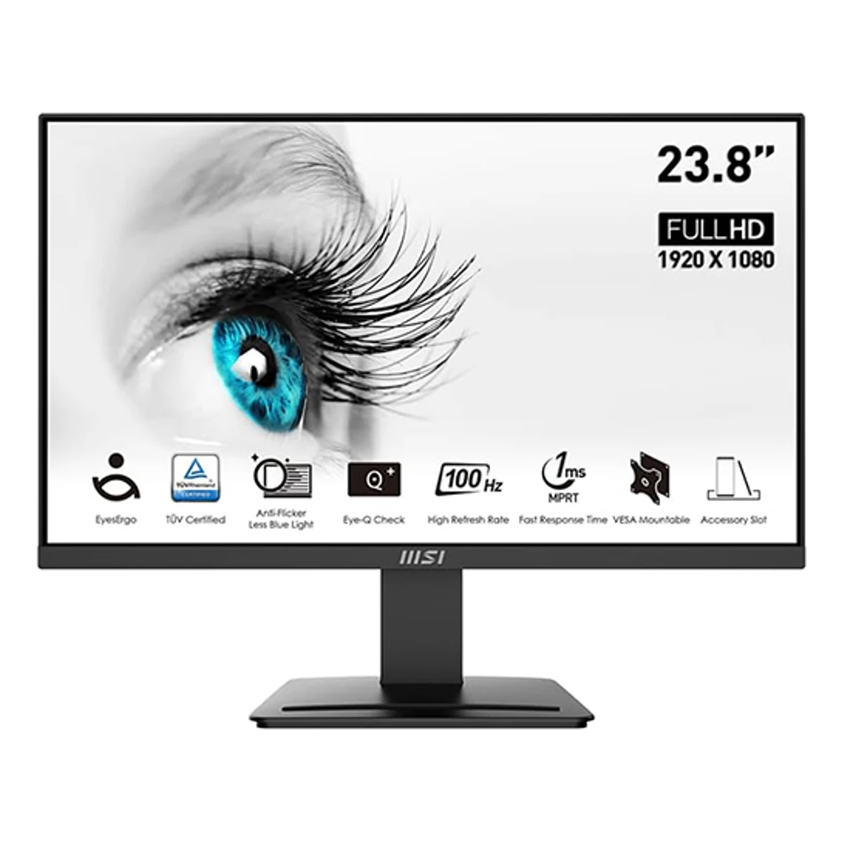 MSI PRO MP2412 23.8-Inch FHD VA 100Hz Business Monitor (FHD, 100Hz, VA Panel) - 9S6-3BA9CH-049