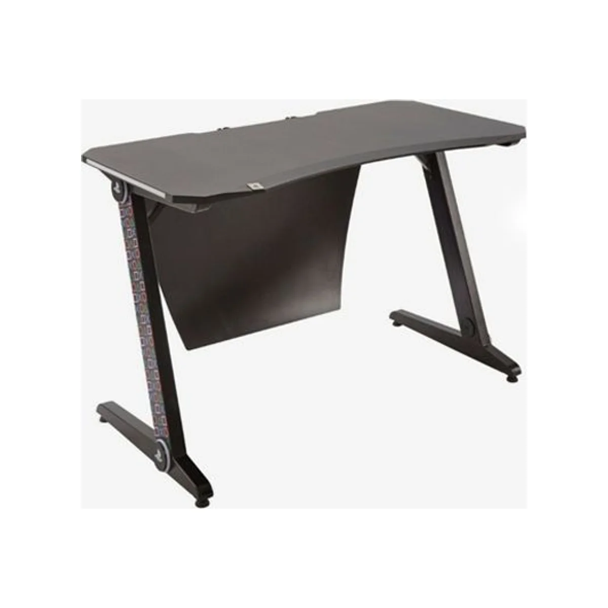 X Rocker Sony PlayStation Borealis PC Desk Aluminium Grey/Carbon Fibre - Desk, LED Lighting, Cable Management - 5112001