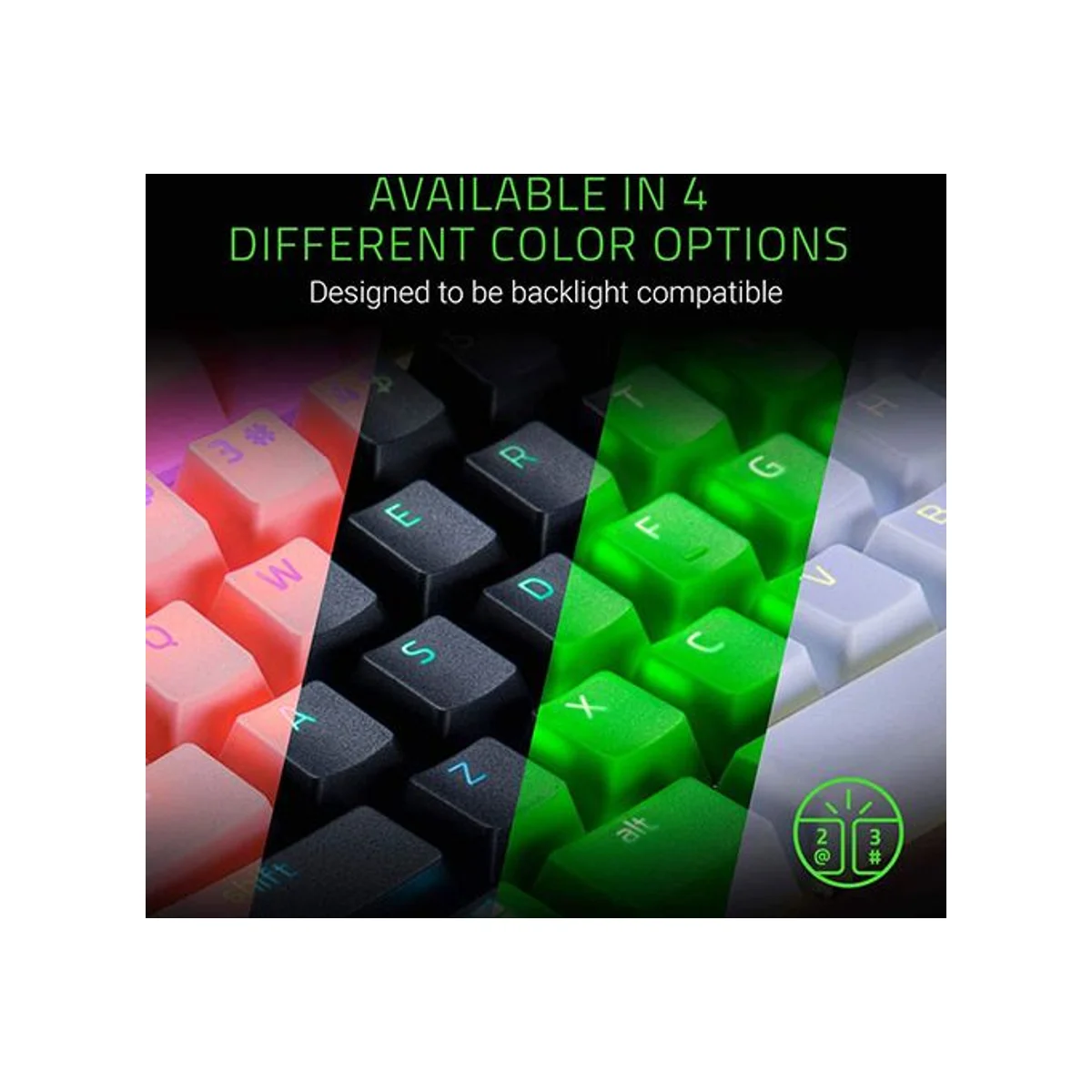 Razer PBT Keycaps Upgrade Set, DoubleShot Durability - Mercury White (PBT, Doubleshot, Backlight Compatible) - RC21-01490200-R3M1 view 4