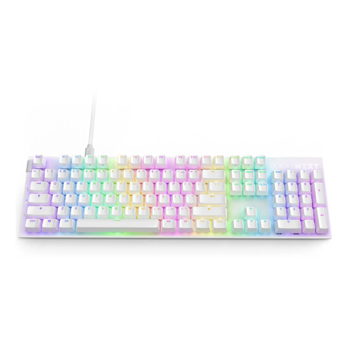 NZXT Function 2 Full-Size RGB Gaming Keyboard - White | KB-001NW-US view 3