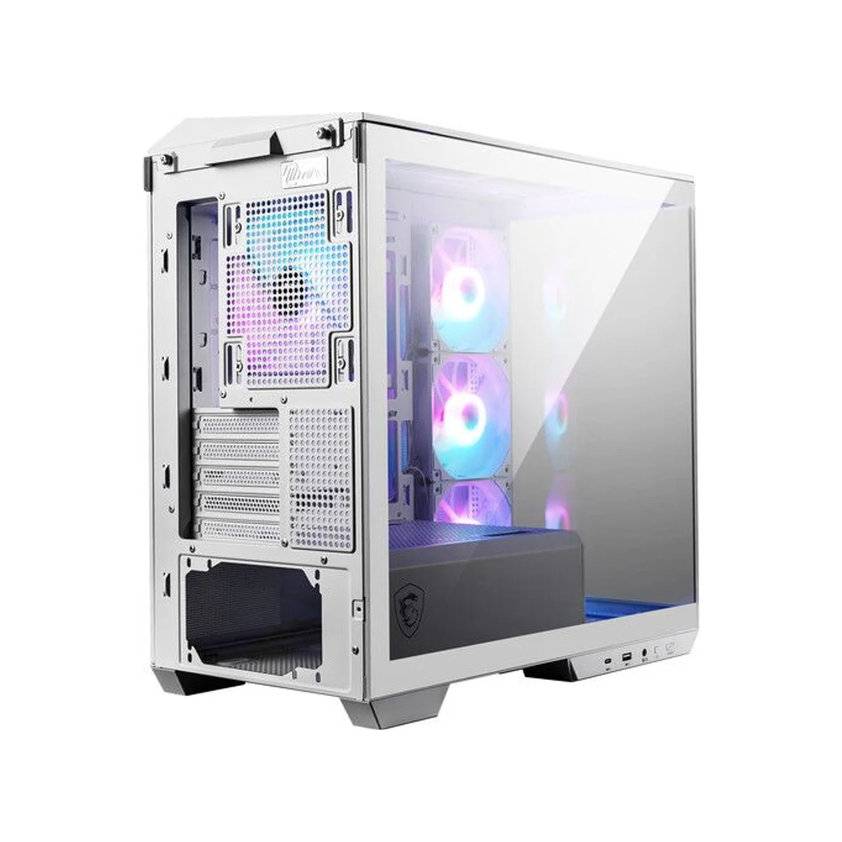 MSI MAG PANO M100R PZ Tempered Glass Mid-Tower Gaming Case - White - 306-7G24W21-809 view 4