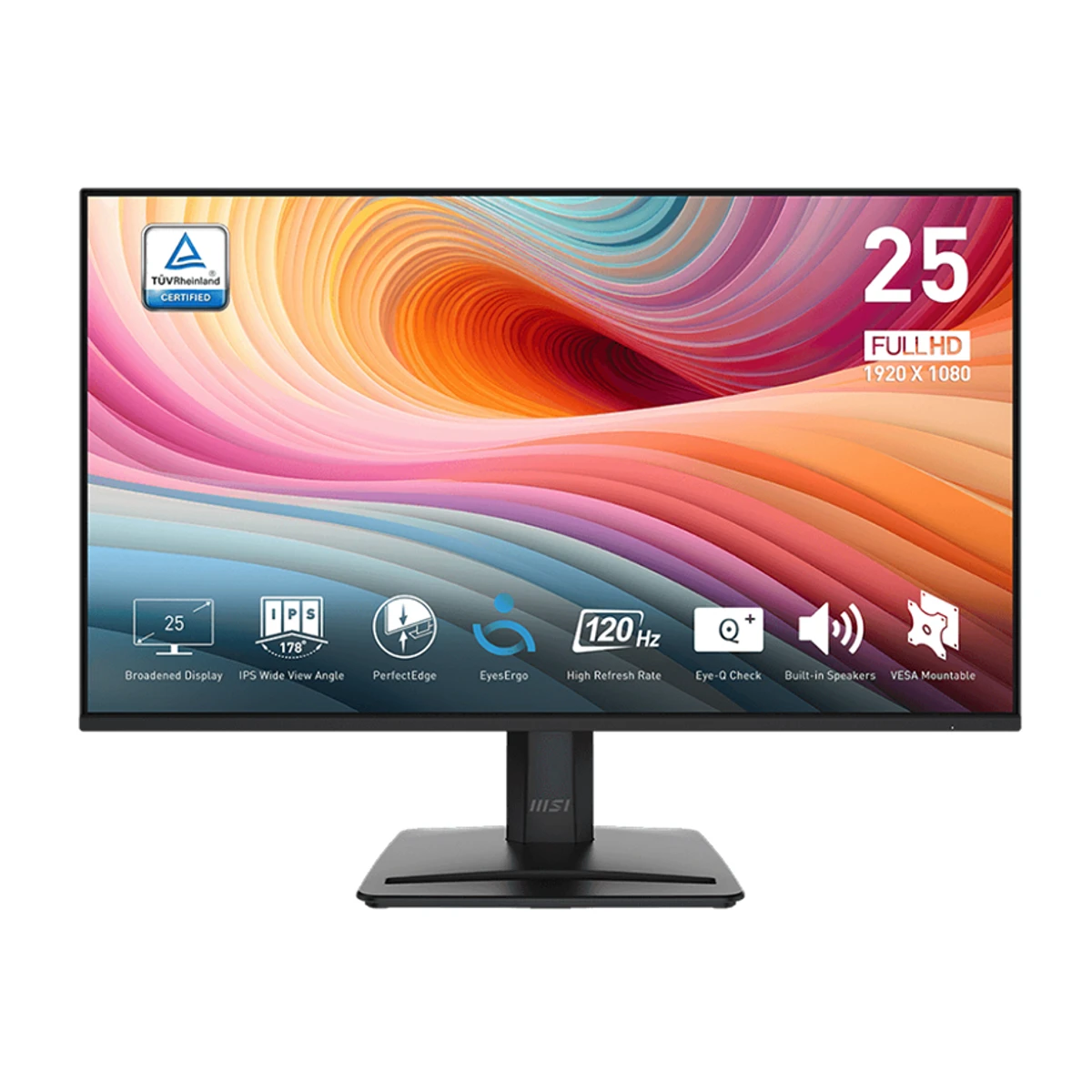 MSI PRO MP251 E2 24.5" FHD, IPS, 120Hz, 1ms Professional Monitor - Black | MP251-E2