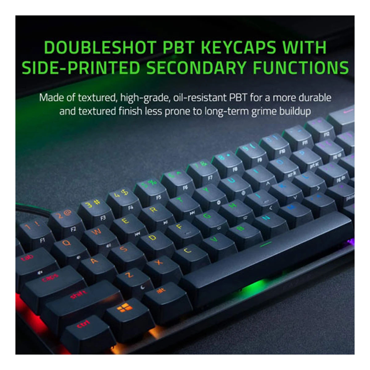 Razer Huntsman Mini 60% Gaming PBT Chroma RGB Keyboard With Red Optical Switches | RZ03-03390200-R3M1 view 3