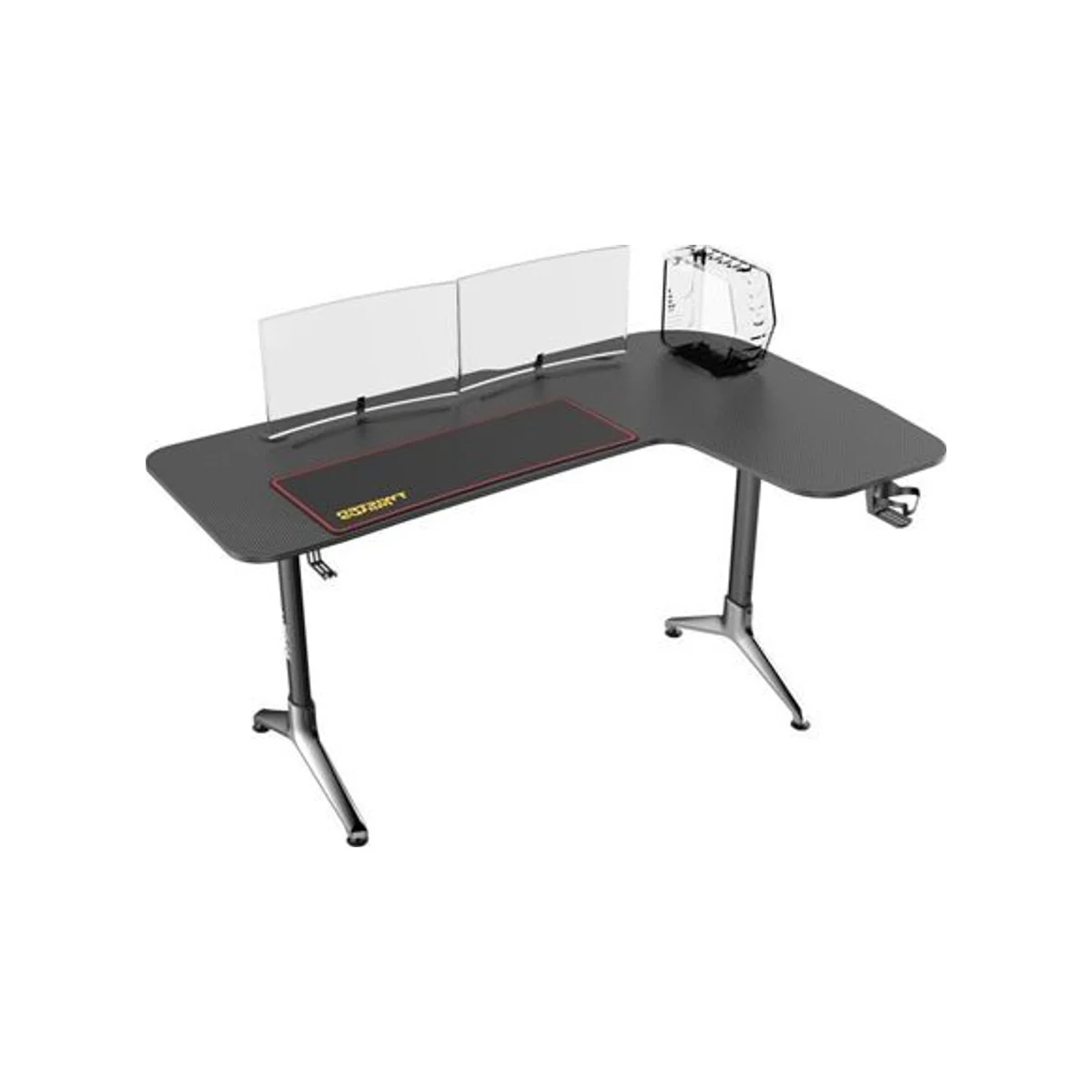 TWISTED MINDS Y Shaped Carbon Fiber Texture Gaming Desk - Black (Electric Height Adjustable, Memory Presets, Cable Management) - TM-Y-1072-L