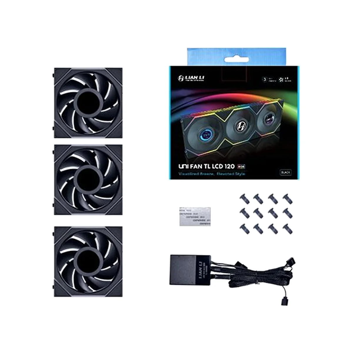 Lian Li UNI FAN TL120 LCD RGB Triple-Pack Fan - Black - G99.12TLLCD3B.00 view 4