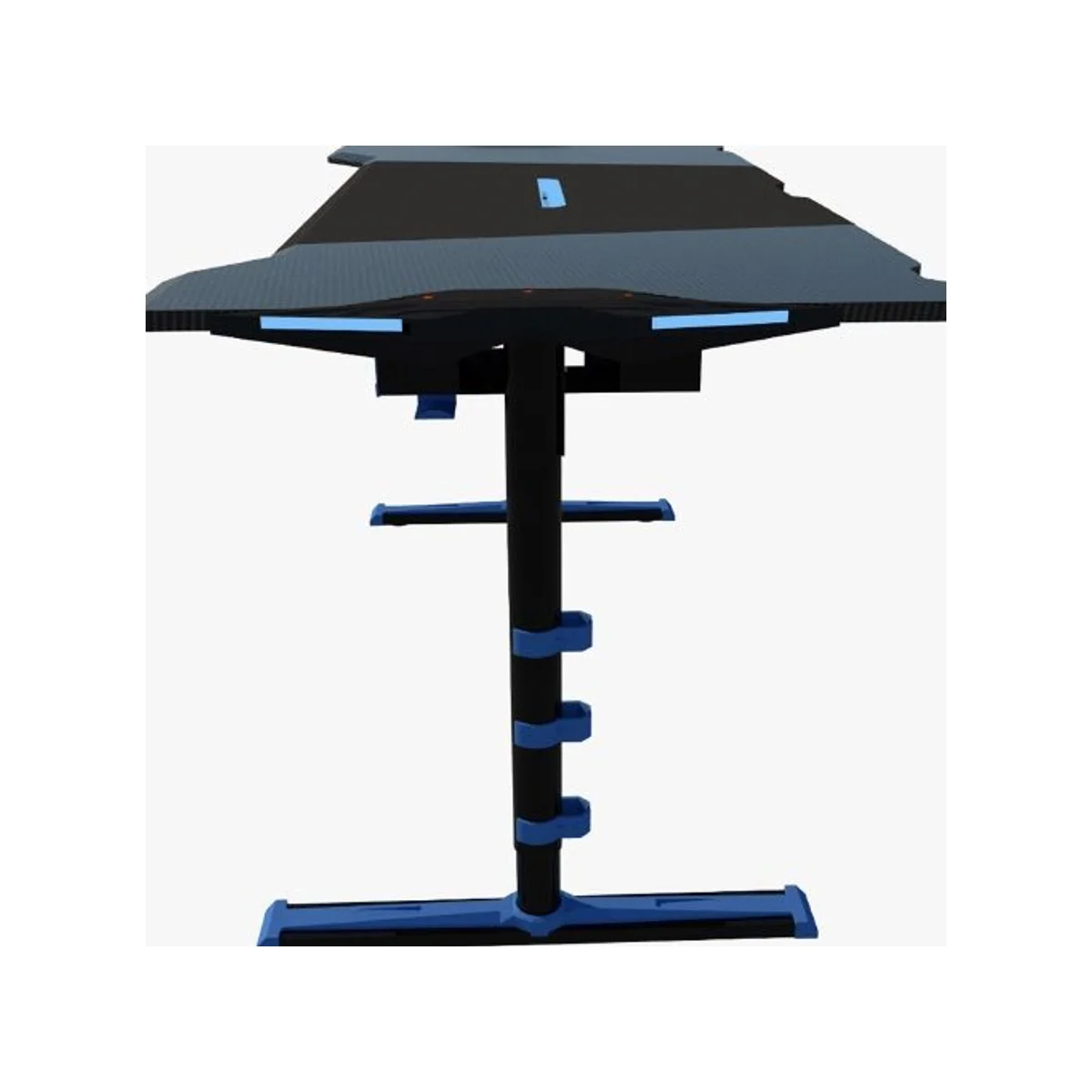 TWISTED MINDS GDTS-4F Gaming Desk - Blue (LED Lighting, Manual Height Adjustable, Carbon Fabric Pattern) - GDTS-4-F-1807-Blue view 3