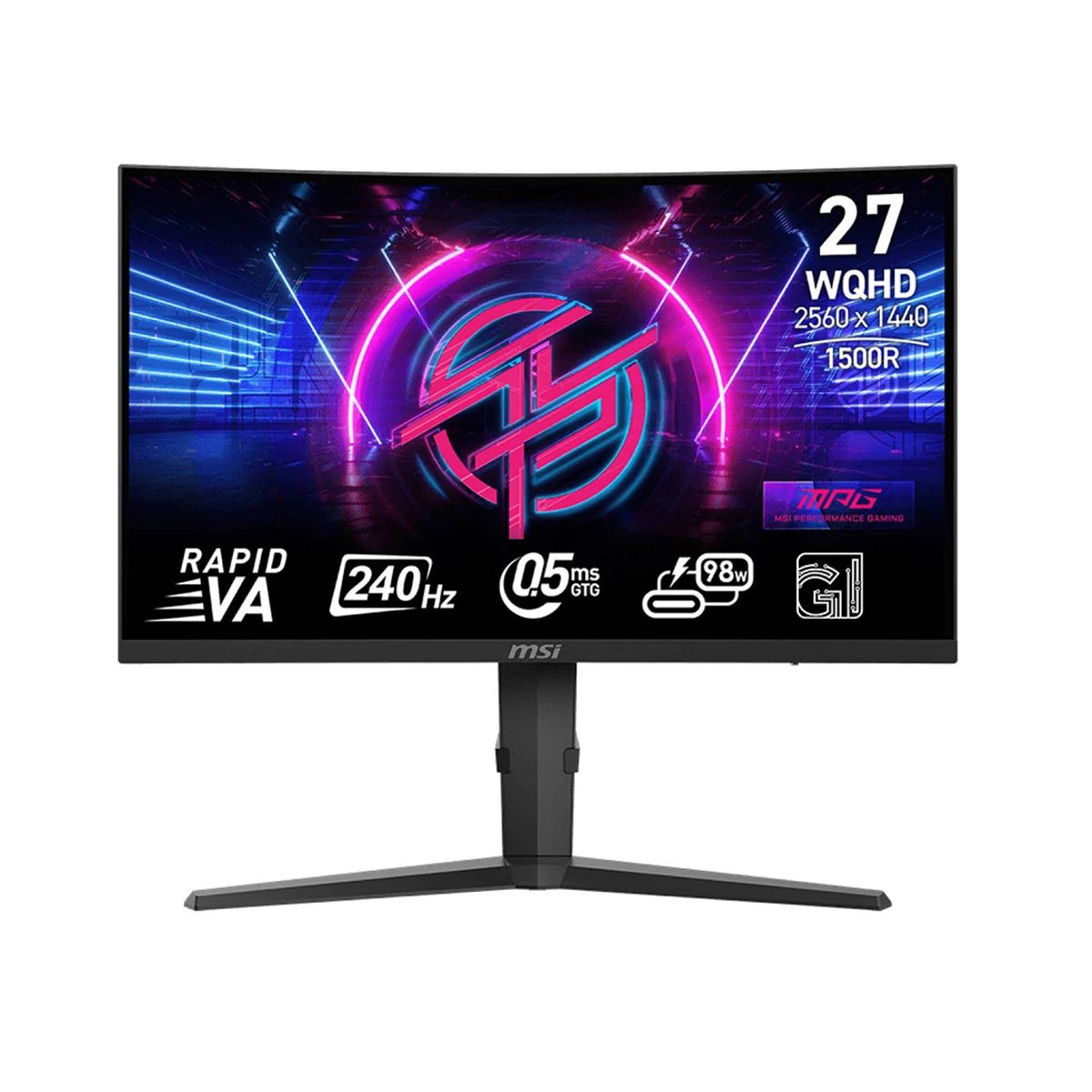 MSI MPG 275CQRXF 27" VA, 240Hz, 0.5ms, Curved Gaming Monitor - Black - 9S6-3CD04H-063 view 2