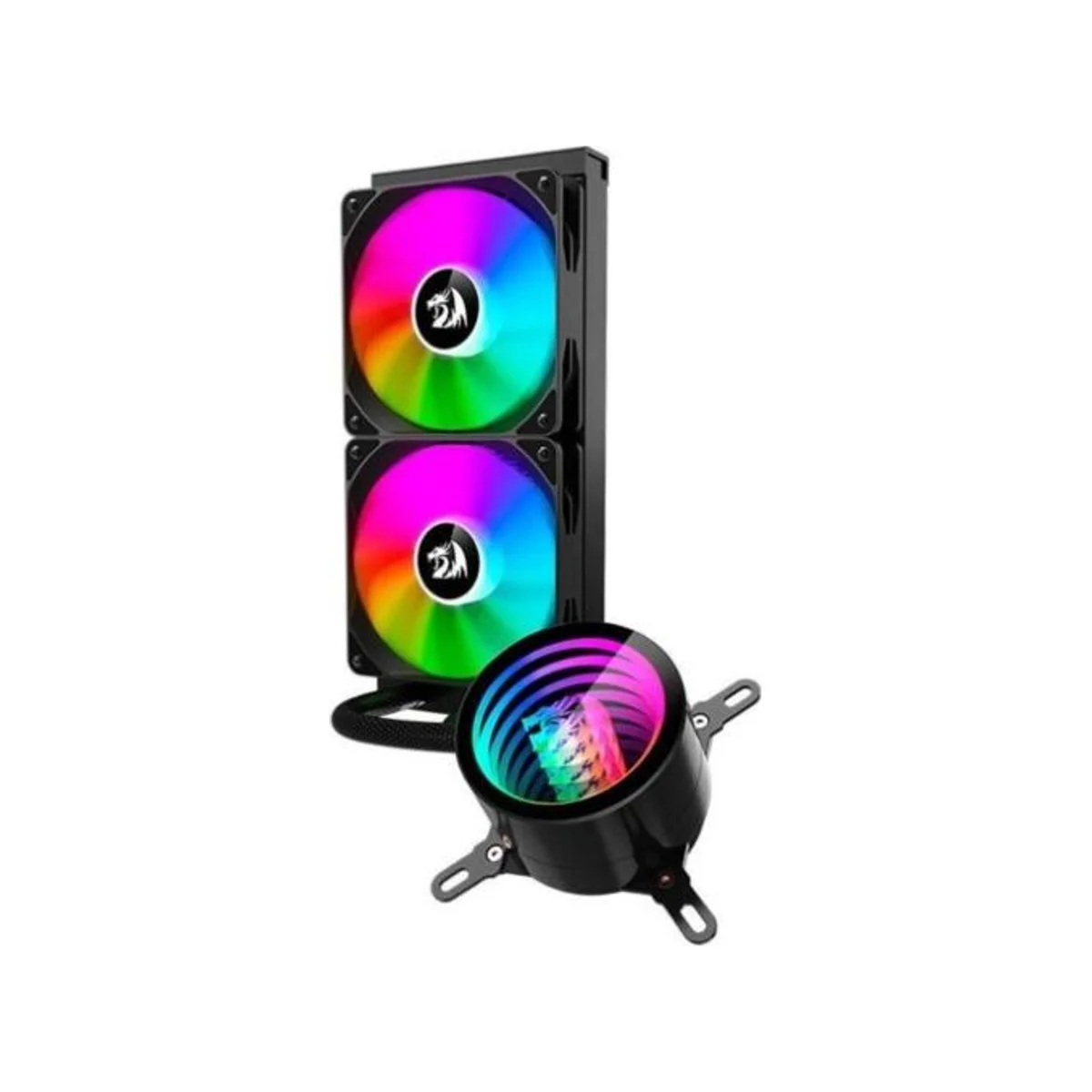 REDRAGON 240mm CPU Liquid Cooler - Black (RGB, 350W TDP, PWM Fans) - CCW-3011B view 3