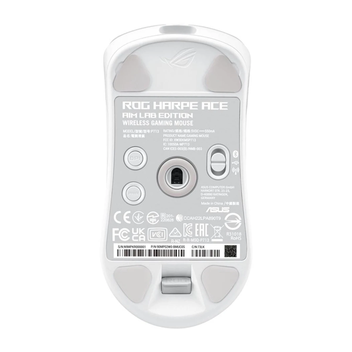 ASUS ROG Harpe Ace Aim Lab Edition Wireless Gaming Mouse - White (36000DPI, 1000Hz, 54g) - 90MP02W0-BMUA10 view 4