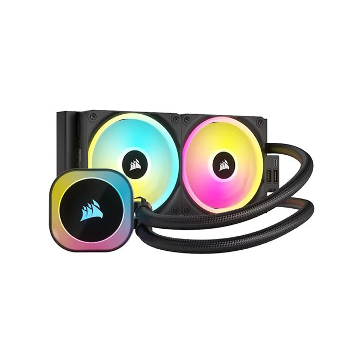 CORSAIR iCUE LINK H100i RGB AIO Liquid CPU Cooler - Black (240mm Radiator, Copper Cold Plate, 2x 120mm Fans) - CW-9061001-WW