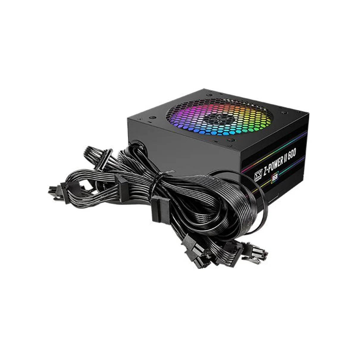 XIGMATEK Z-POWER II RGB 600W Power Supply - Black (120mm RGB Fan, Single Rail, APFC, Compact) - EN42812 view 3