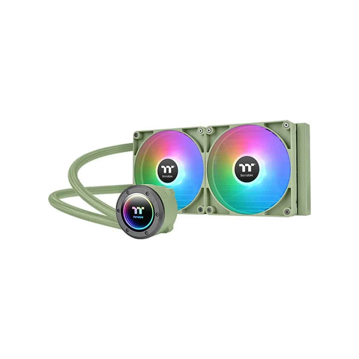 Thermaltake TH280 V2 ARGB Sync AIO Snow CPU Liquid Cooler - Green - CL-W375-PL14MG-A