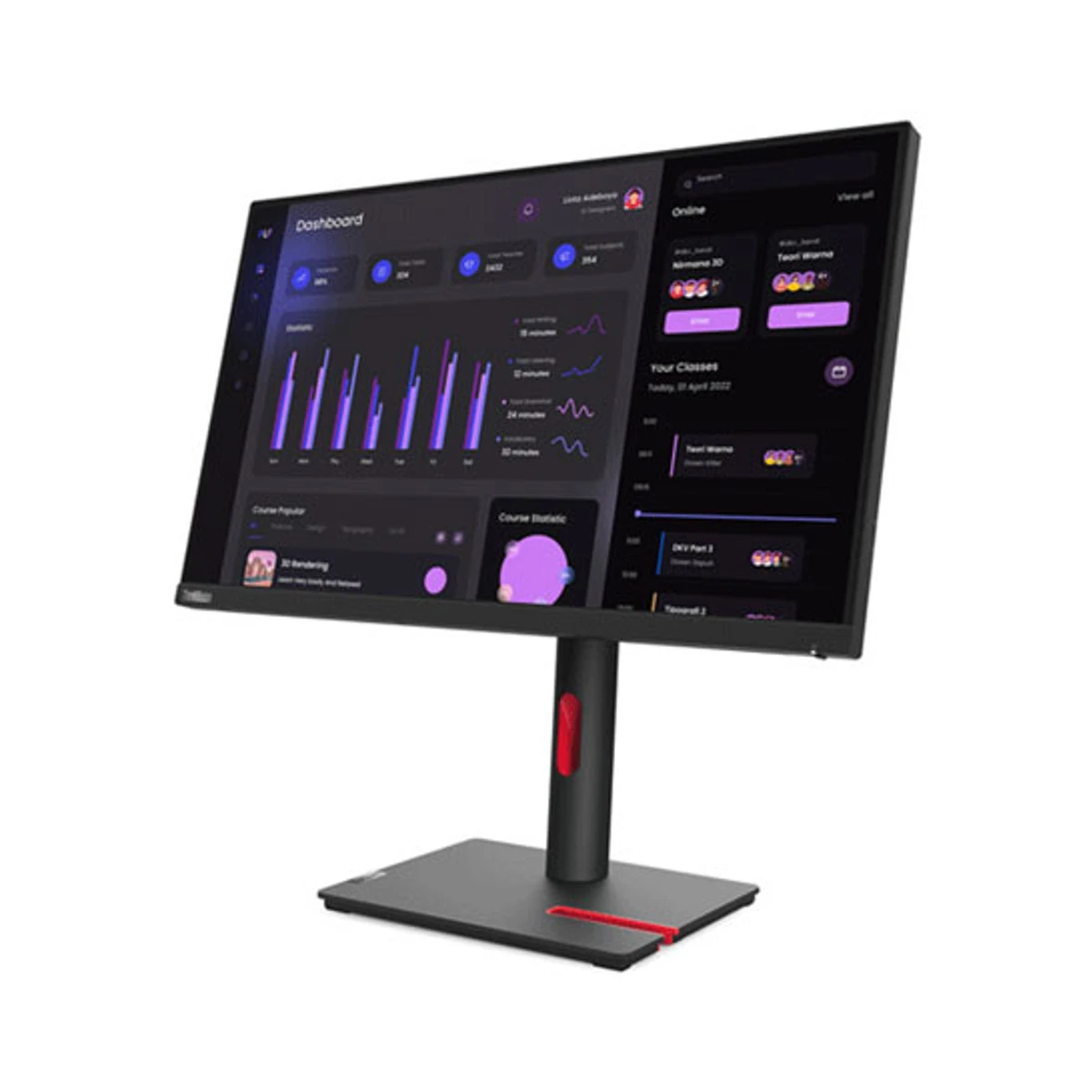Lenovo ThinkVision T24i-30 23.8" FHD IPS Monitor (VGA/HDMI/DP) - 63CFMATXUK view 3