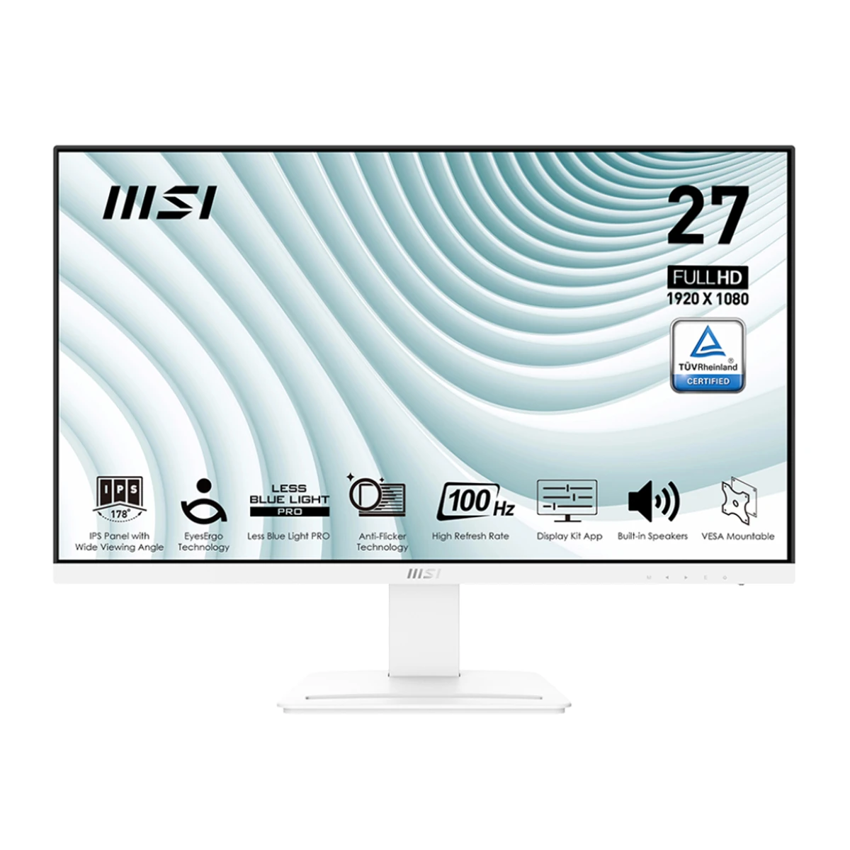 MSI PRO MP273AW 27” FHD IPS Business Monitor (White, 100Hz, 1ms, IPS) - MP273AW-9S6-3PB4CH-089