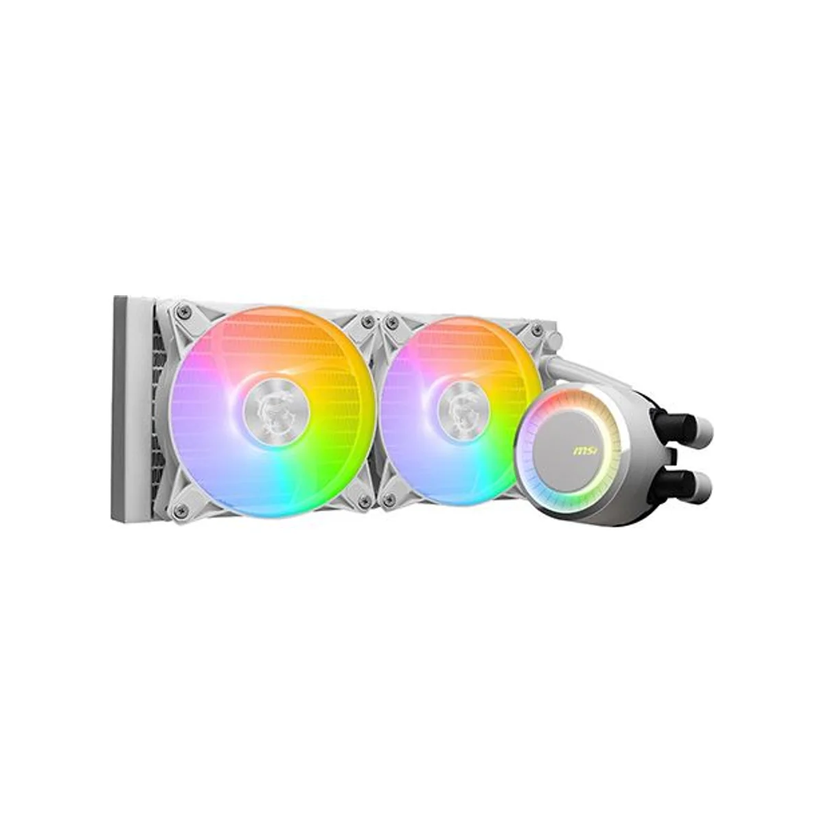 MSI MAG CORELIQUID E240 CPU Liquid Cooler - White (240mm Radiator, ARGB Fans, FDB Bearing) - 306-7ZW5E27-C24 view 2