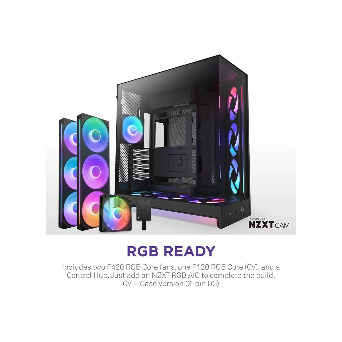 NZXT H9 Flow RGB+ ATX Mid Tower Gaming Case – Black - CM-H92FB-P1 view 2