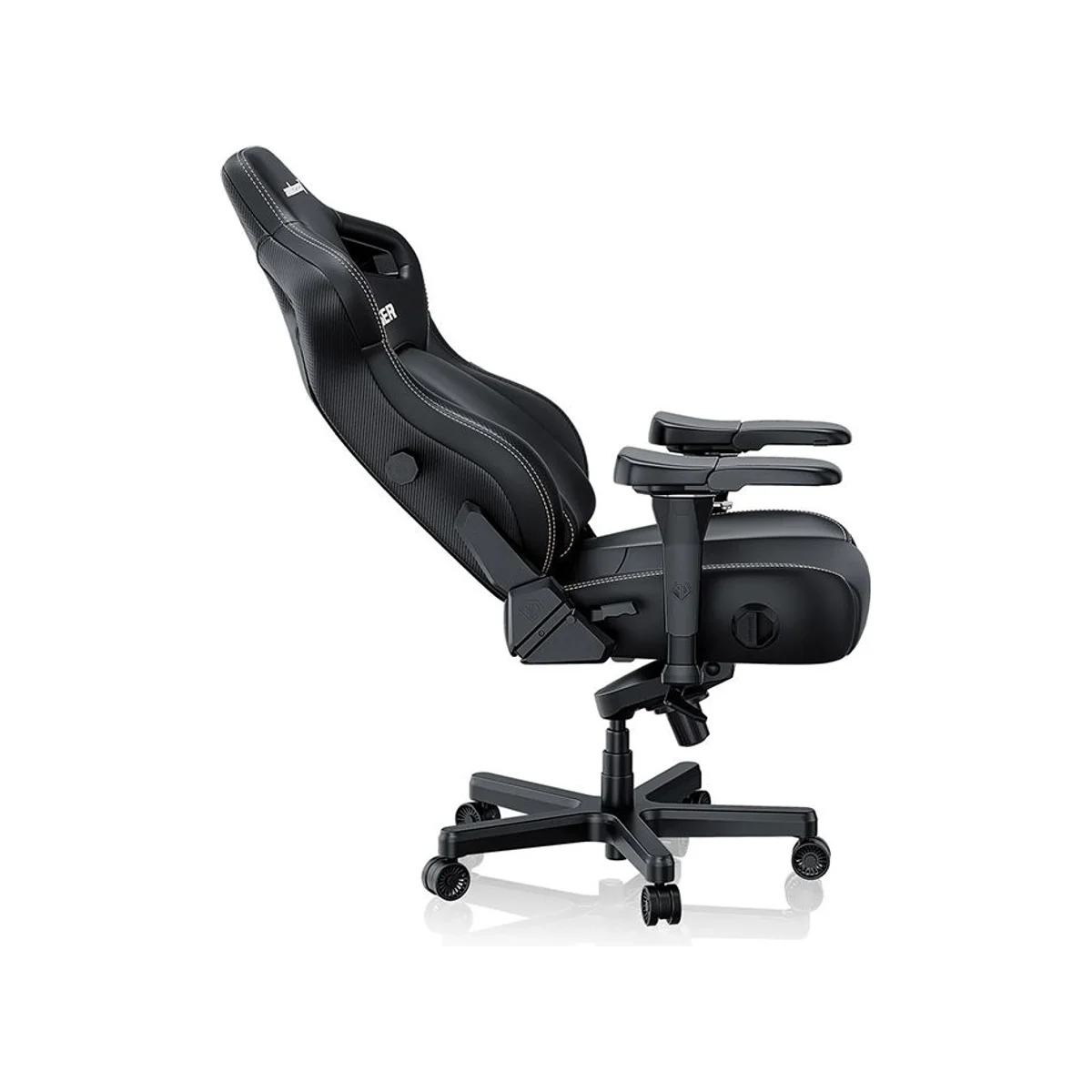 ANDASEAT Kaiser 4 Series Premium PVC Leather Gaming Chair - Elegant Black (Ergonomic, 5D Armrests, Magnetic Headrest) - AndaSeat-Kaiser-4-Black view 3