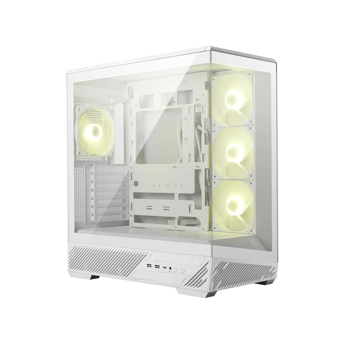 MSI MAG PANO 130R PZ Glass Panoramic Mid-Tower Gaming Case - White - PANO130RPZWH