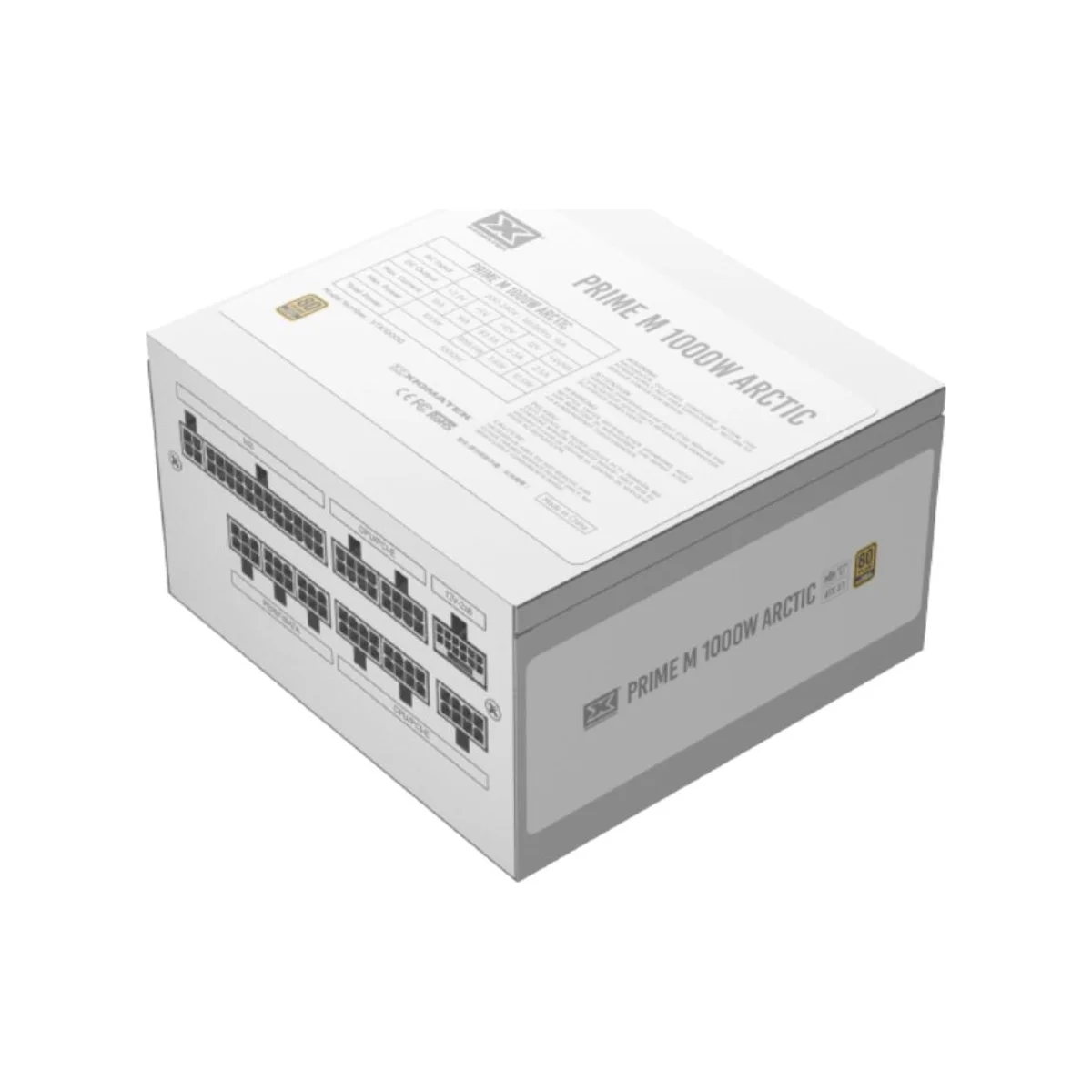 XIGMATEK Prime M 1000W 80 PLUS Gold Power Supply - White (1000W, 80+ Gold, ATX 3.1, PCIe 5.1, Fully Modular) - EN48128 view 2
