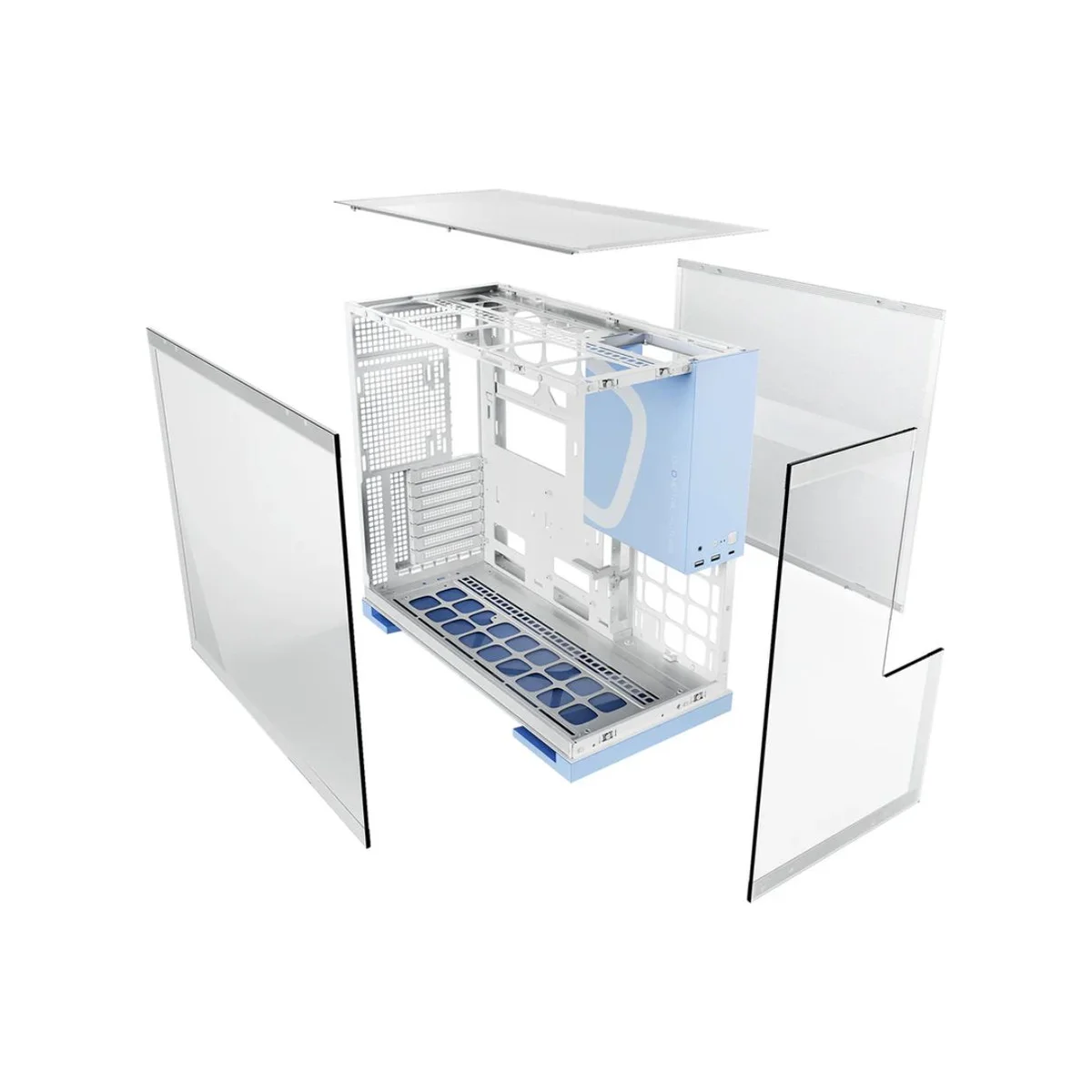 Geometric Future M5 Tempered Glass E-ATX Gaming Case - Blue - GEO-M5F-WB view 3