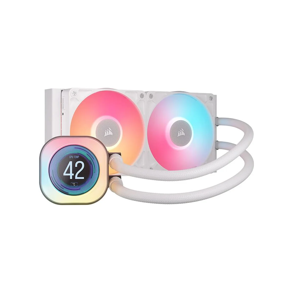 CORSAIR iCUE LINK TITAN 240 RX LCD Liquid CPU Cooler - White - CW-9061025-WW