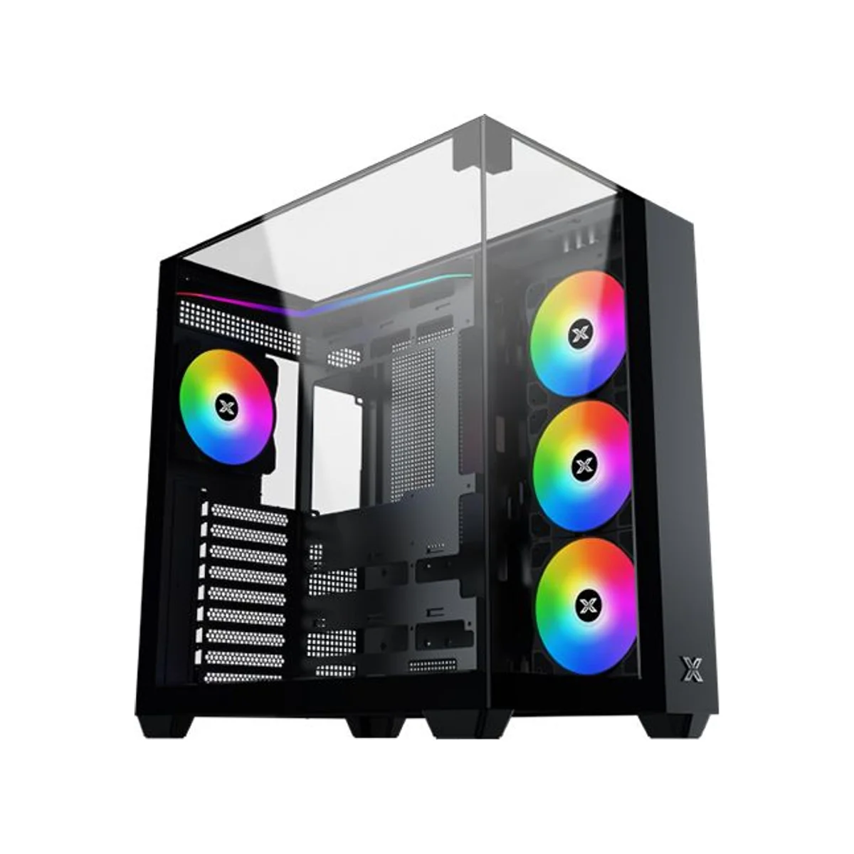 Xigmatek Aqua V Tempered Glass Mid-Tower Gaming Case - Black - EN45806