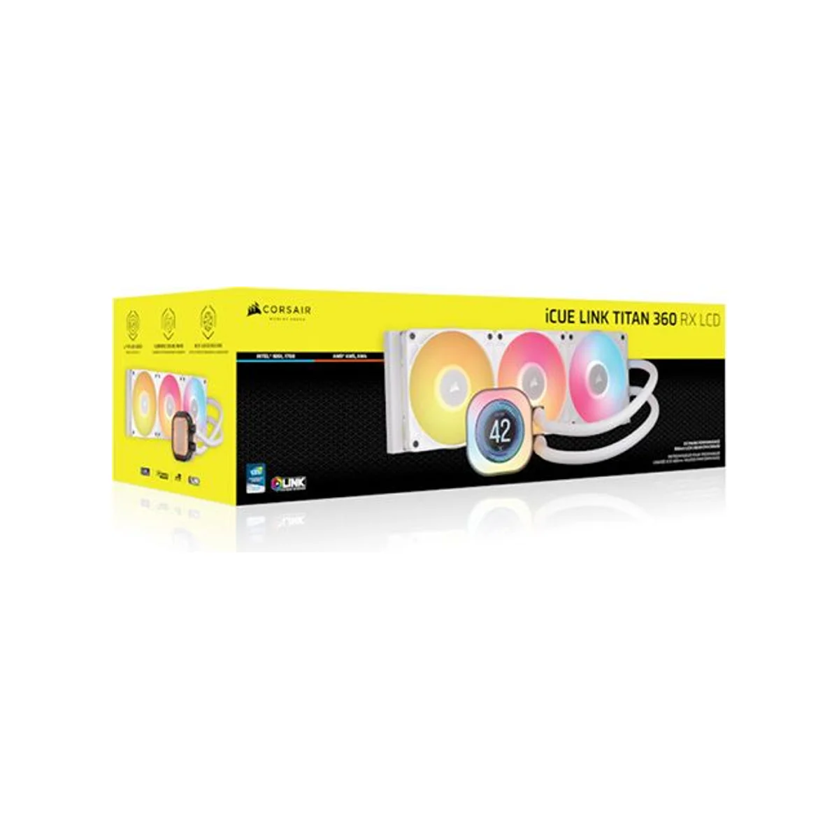 CORSAIR iCUE LINK TITAN 360 RX LCD Liquid CPU Cooler - White - CW-9061026-WW view 4