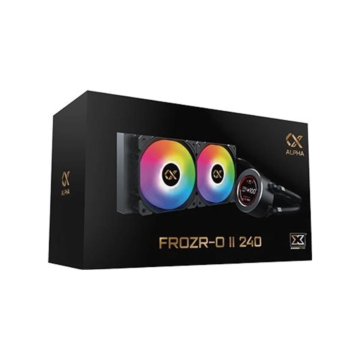 XIGMATEK Frozr-O II 240 RGB LCD CPU AIO Cooler (Black, 2.4" LCD, Copper Cold Plate, Aluminum Radiator) - EN40429