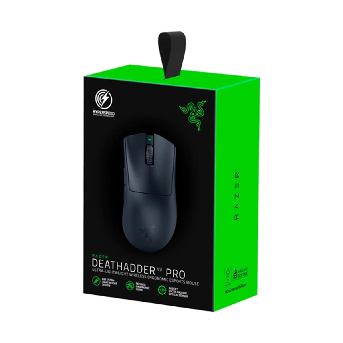 RAZER DeathAdder V3 Pro Ultra-lightweight Wireless Ergonomic Esports Gaming Mouse - Black (Focus Pro 30K Optical Sensor, Razer HyperSpeed Wireless, 63g) - RZ01-04630100-R3G1 view 2