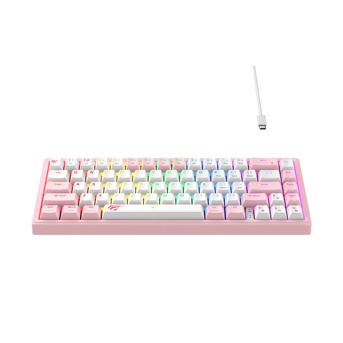 HAVIT 75% Compact Blended Light Mechanical Keyboard - Pink | KB874L view 2