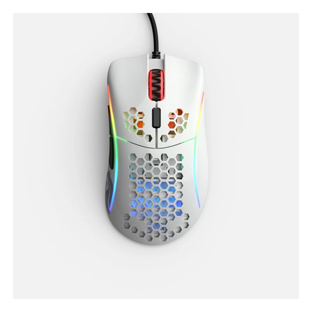 Glorious Model D Minus Gaming Mouse - Glossy White (Small to Medium Hands, 62g, Omron Switches, 12000 DPI) - GLO-MS-DM-GW